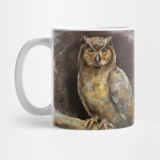 An Artistic Painting of an Owl in Earthy Shades Mug